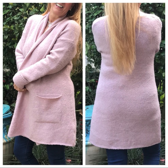 SOLD - Wrap Cardigan in Mauve Pink - Picture 6 of 8